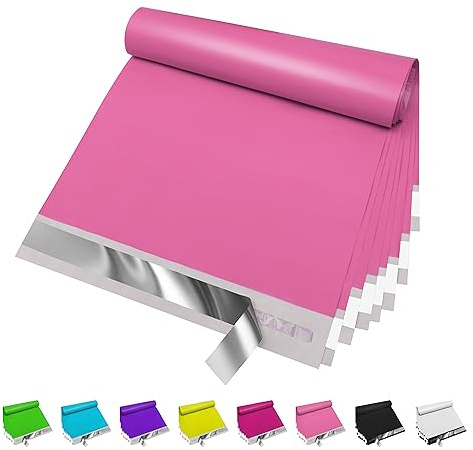 JinRuiKJ Poly Mailers 10x13 Inch, 100 Pcs Shipping Bags, Pink