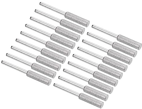 PATIKIL 7/32 Inch Diamond Chainsaw Sharpener, 18 Pack Sharpening Stone Polishing Grinding File Tool, Silver