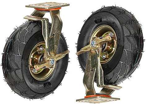 Schwerlast Luftreifen Gummi Lenkrolle 2 Stück, 200 Mm 250 Mm Industrie Transportrollen Mit Bremse, Tragfähigkeit 200KG Pro Rolle Luftreifen Gummiräder, Zum Trolleys Mechanisch Werkbank DIY ( Color : B