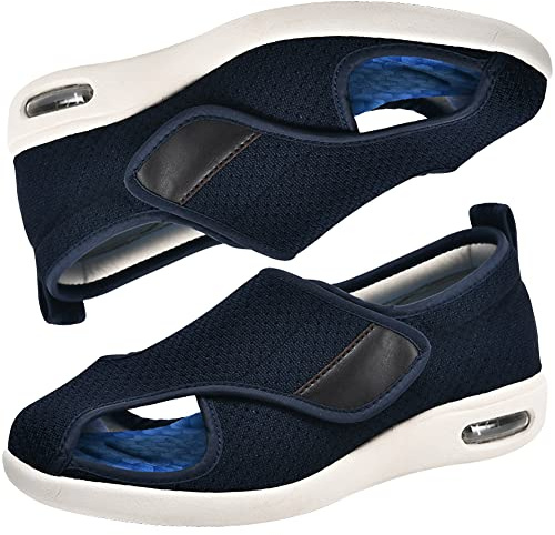AEHO Zapatos Especiales para Juanetes Mujer, Zapato Juanete Hombre, Calzado Diabeticos Hombre Zapatos preventivos de Salud Extra Anchos Zapatos ortopédicos cómodos para Ancianos,Azul,37 EU