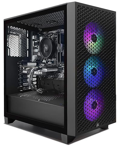 Corsair Gaming PC iCUE mit AMD 4060 - MSI GeForce RTX 4060 8GB - 3000D Airflow RGB Gehäuse - A520M-A CSM - Vengeance 2X8GB DDR4 3600 - 1TB SSD - Windows 11 Pro