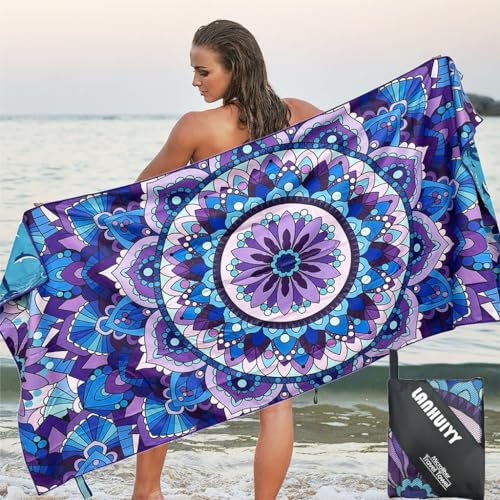 LANHUIYY 180x80cm Großes Strandtuch Sporthandtuch Fitness Handtuch Reisehandtuch Strandhandtuch für Sport Travel Yoga Camping Beach GymMicrofaser Handtücher.