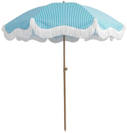 Sljovexity Neigbar Fransenschirm 200cm, Rund Strandschirm Windfest Stabil, Sonnenschutz UPF 50+ Tragbar Terrassenschirm, Für Rasen, Deck, Hinterhof, Balkon, Garten, Terrasse, Strand Und See