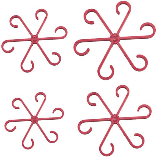 Supporti per piante, 4 mollette per piante, supporto per piante, clip per piante, accessori per filodendro Alocasia Monstera, rosso