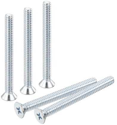 sourcing map Maschinenschrauben, Kreuzschlitzschrauben, Kreuzschlitzschrauben, Karbonstahl, Blau, für Wandsteckdose, Hausreparaturen, 100 Stück