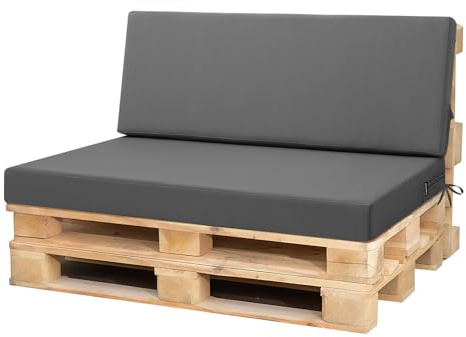 PRIMEPATIO Set di 2 cuscini per pallet da esterni, per mobili da terrazza, cuscini, cuscini e imbottiture, impermeabili e non sbiadiscono, di ricambio per pallet, per pallet, cortile, giardino,