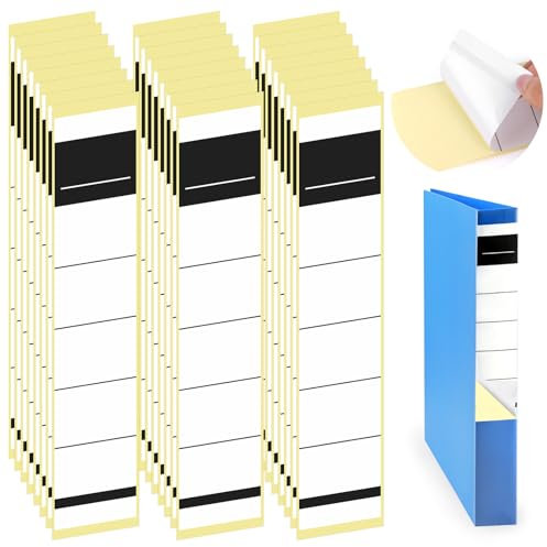 50 Stück Ordnerrücken Selbstklebend Etiketten, 3.6×19 cm, Ordner rückenschilder selbstklebend, Beschreibbar, für 5 cm Schmale Ordner– Ideal für Büro, Bibliothek & Archivierung