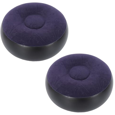 2 Stück Aufblasbarer Hocker Tragbarer Outdoor Runder Aufblasbarer Stuhl | 62 x 62 x 31 cm Tragbarer Indoor Camping Fußhocker für Home Office Reisen