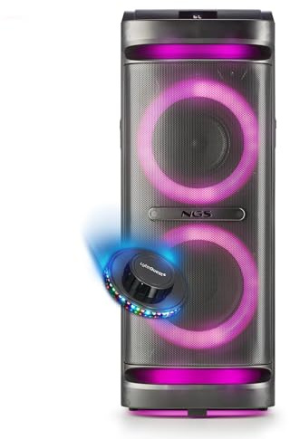 Enceinte Active Sono DJ NGS WILDSPACE2-2000W, Bluetooth, USB/AUX, Lumière LED, TWS, 1 SUB 10, Soirée, Fête, Jeu de lumière