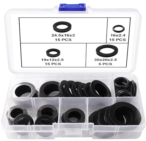 Lyeteung 50 Pezzi 1/2 3/4 1 Pollici Rondelle Della Doccia Guarnizione Kit, Rondelle in Gomma, O-Ring di Tenuta, Anelli di Tenuta per Rubinetto, per Tubi Flessibili Doccia