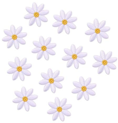 Nevoluxer Gänseblümchen Blumen Patches 30 Stück - Aufbügelbare Dekoration Für Kleidung & Accessoires - Vielseitige Bügelflicken Für Erwachsene, Kinder & Bastelbedarf