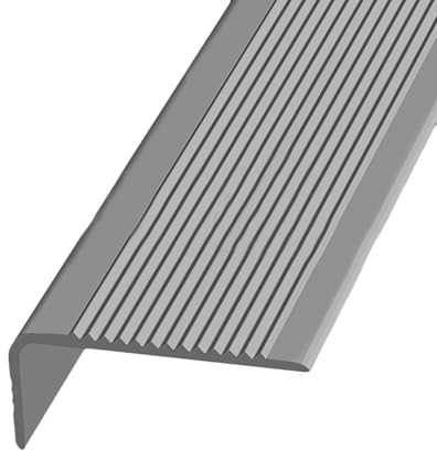 KUKIXKK Treppenkantenprofil selbstklebend aus Gummi, PVC Winkelprofil Treppenstufen, rutschfest, Selbstklebender Kantenschutz, für Innen- und Außentreppen, Breite: 3x7cm(Gray,2.3m/7.55ft)