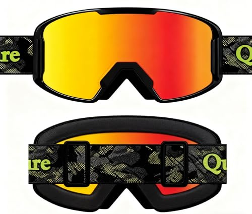 Qunature Skibrille Anti-Nebel Schneebrille Ski Brille mit Doppellinsen Blendfreie Schutzbrille für brillenträger für Wintersport wie Skifahren, Snowboarden, Eislaufen Damen und Herren