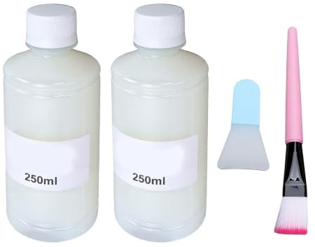 Luocute Barniz de Arcilla Seco Al Aire, 2 X 250 Ml, Sellador Brillante que Evita Grietas y Rayones, con Revestimiento Impermeabilizante Ignífugo para Arcilla, Yeso, Metal, Madera, Joyería