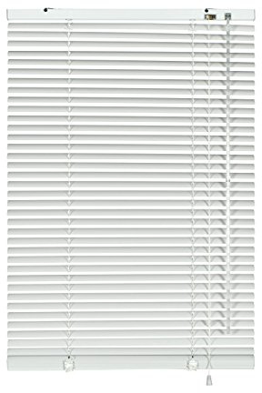 Gardinia Alu-Jalousie, Sicht-, Licht- und Blendschutz, Wand- und Deckenmontage, Alle Montage-Teile inklusive, Aluminium-Jalousie, Weiß, 40 x 175 cm (BxH) 7840