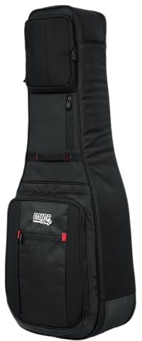 Gator CASES - Custodia ProGo per 2 Chitarre Elettriche con Interno in Microfleece, Imbottitura Spessa, Bretelle Rimovibili e Copertura Antipioggia (G-PG ELEC 2X)