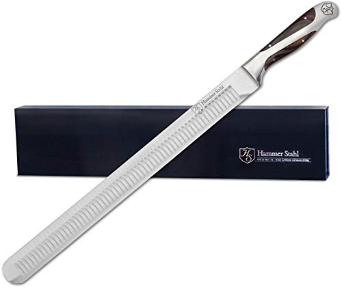 Hammer Stahl 14 Inch Slicer | German Forged High Carbon Steel | Brisket Slicing Knife with Ergonomic Quad-Tang Pakkawood Handle & Gift Box