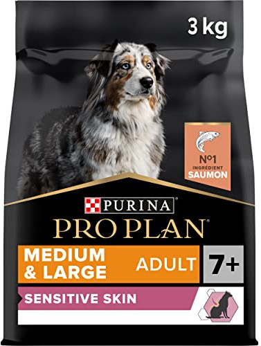 Purina Pro Plan - Sensitive Skin - Croquettes Chien Senior Saumon - 12 kg | Croquettes Chien Senior Peau Sensible Saveur Saumon - Protéines de haute qualité pour les articulations - Santé Chien
