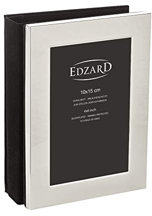 EDZARD Fotoalbum Lugano für 80 Fotos (10x15 cm) versilbert | anlaufgeschützt, Geschenkidee, Familienalbum, Erinnerungsalbum, Geschenk Hochzeit, Fotobuch Alternative