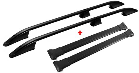 Dachreling + Dachträger für VW T5 T6 Transporter L1 Kurzer Aluminium Schwarz 4X