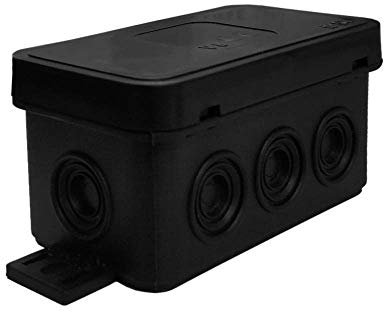 Abzweigkasten Aufputz 80x45x41mm mit Gummiverschraubung schwarz IP54 Abzweigdose Verbindungsdose ViPlast 2827