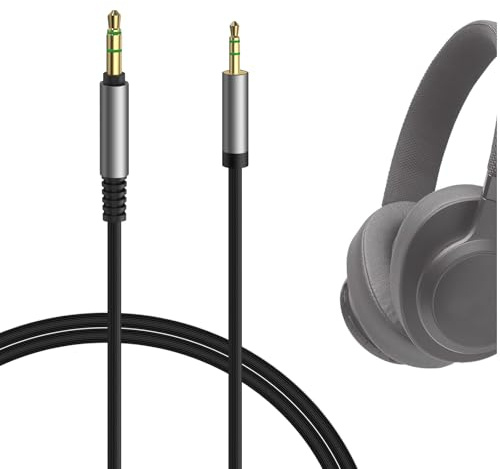 GEEKRIA Cable de audio compatible con JBL 770NC/760NC, Live 660NC/500BT, auriculares Synchros S700/S500/E50BT, de 2,5 mm a 3,5 mm, cable estéreo de repuesto (4 ft/1,2 m)