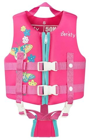 Zeraty Gilet de Natation pour Enfants Float Maillot de Bain Veste de Natation néoprène garçon Fille Maillots de Bain de flottabilité pour Apprendre à Nager /1-9 Ans/ 22-50Lbs