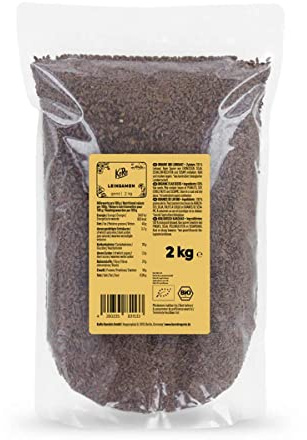 KoRo - Bio Leinsamen 2 kg - Ballaststoffreich - Hoher Proteingehalt - Ideal zum Kochen und Backen