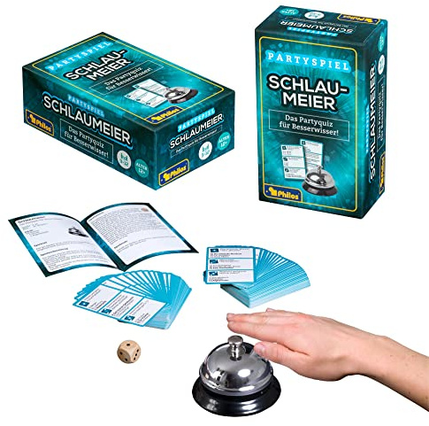 Philos 5202 – schlaumägg, festspel, 110 spelkort, inklusive tärning och klocka