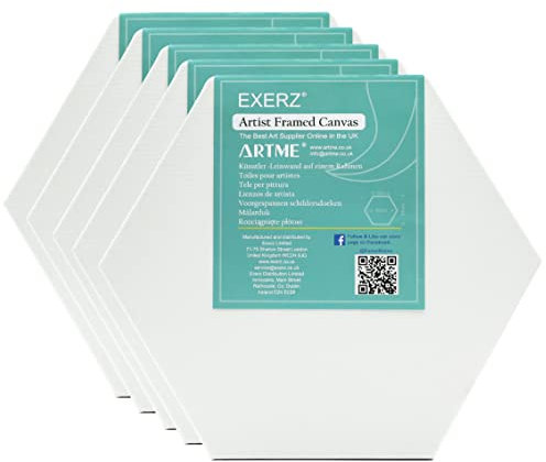 EXERZ Hexagon Keilrahmen 5 STK Leinwand Gerahmte Kunstleinwände 1.7cm dick/ 280GSM