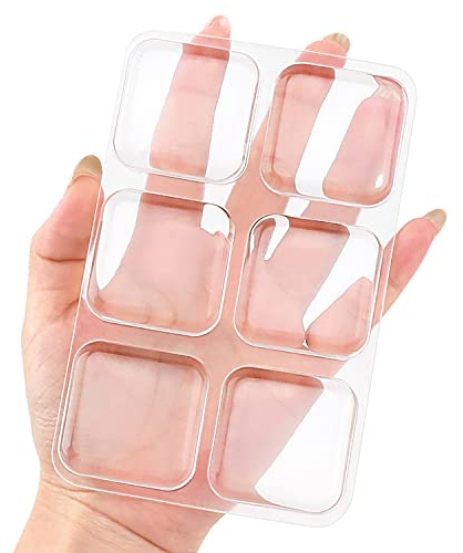 Xfenvs Door Knob Wall Shield, 4 CM Clear Square Soft Rubber Wall | Protector Self Adhesive Door Handle Bumper (Clear/Square, 6PCS)