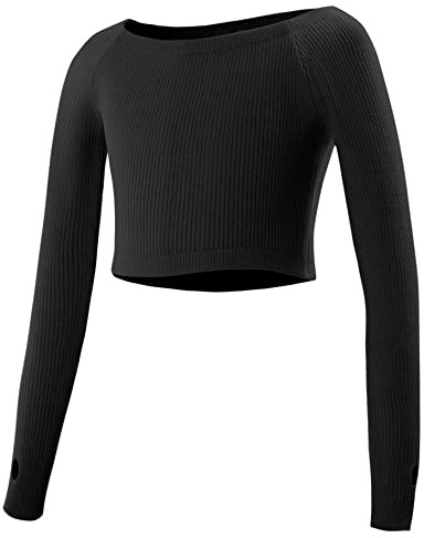 Happy Cherry Ballettjacke Mädchen Strickjacke Kinder Langarm Ballettkleidung Ballett Tanzpullover Hersteller L/DE Größe 140-146-B-Schwarz