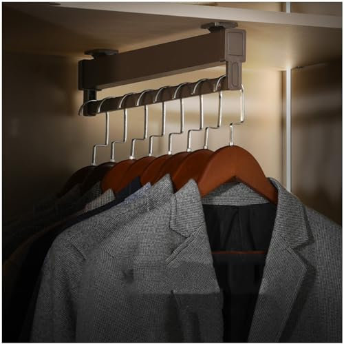 GIVROLDZ Herausziehen Der Kleiderbügel,Ausziehbare Kleiderstange,Verstellbarer Kleiderschrank Teleskopstange, Kleiderstange, Belastbar 25Kg,560mm