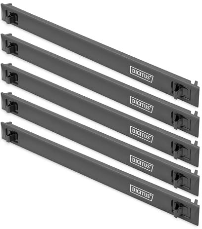 DIGITUS DN-97651 - Cache 19 Pouces - Cache 1U - 5 pièces - Cache pour Armoire réseau 19 Pouces, Armoire Serveur, Rack - Mécanisme Snap-in - Plastique ABS - Noir