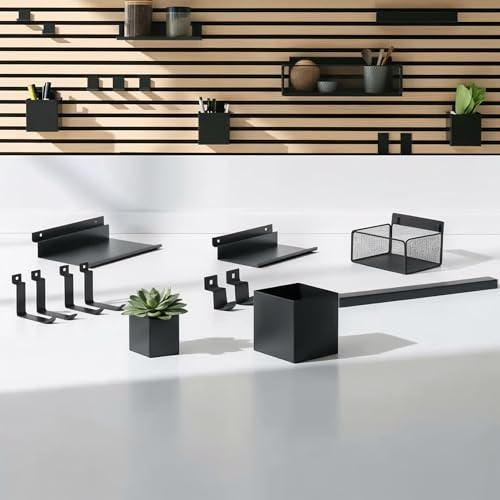 Steinmine - Designmanufaktur Zubehör-Set, Ablagen und Wandbehälter für Wandorganizer & Akustikpaneelen für DIY Wandregal für Büro, Küche & Mehr (Zubehör Set für Wandorganizer'' Praktiker '')