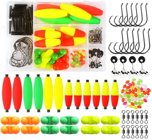 Angelzubehör Set, Angelhaken mit Vorfach Wels Angel Vorfach Wels Haken Schwimmer Angelvorfächer Angelhaken Set Angelzubehör Set Angelhaken für Schwimmer (C)