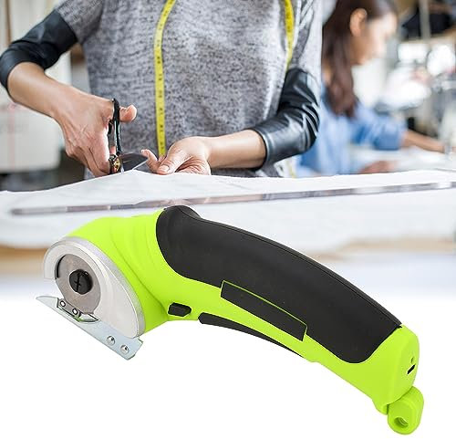 Electric Scissors Wireless Cardboard Cutter Electric Fabric Scissors Box Cutter with 1 Blades Rechargeable Powerful Fabric Cutter for Crafts Leather Carboard Carpet Plastic Felt-Green