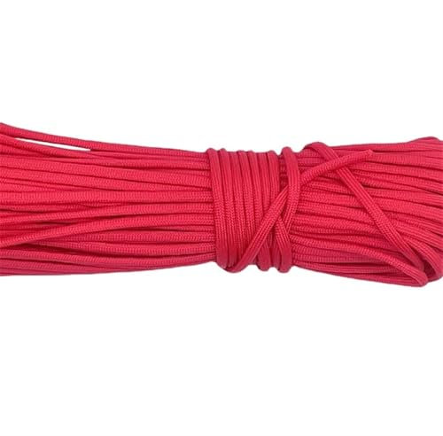 Ayztantine Kletterseil Outdoor 7 stand Cores Paracord for Fallschirm-Schnur Lanyard Camping Klettern Camping Seil Wandern Wäscheleine(Red,5Meter)