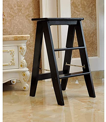 ALDDPWE Indoor-Kletterhocker, Stabiler, dünner Klapphocker, Leiterstuhl aus Holz, Klappstuhl, Treppenhocker Keep it in Mind