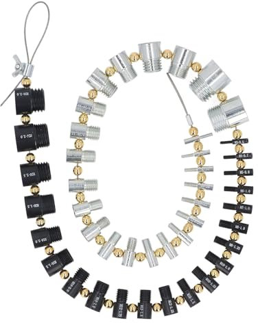 Misuratore Filettatura Dadi e Bulloni Pollici Metri, Misuratore Filettatura Bulloni Maschio/femmina 44 Pollici, Misuratore Identificazione Bulloni Dadi Set Bulloni Dadi Metrici SAE