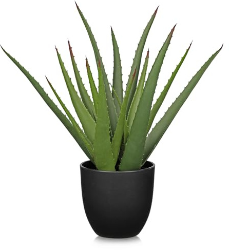 Oairse 43cm Kunstpflanze im Topf Künstliche Aloe Vera Pflanze im Topf Kunstpflanzen Kunststoff Pflanzendeko für Wohnzimmer Balkon Schlafzimmer Badezimmer Zimmer Tischdeko Indoor Decor