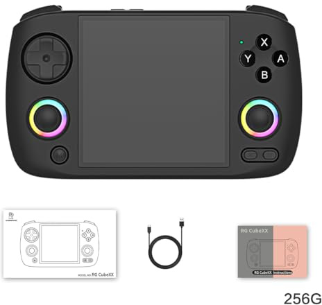Nuova console di gioco portatile RG CubeXX, console di gioco portatile retrò, schermo da 4,0 pollici, sistema Linux, supporto 2.4G wireless gamepad uscita TV 5G WIFI Bluetooth 4.2 nero