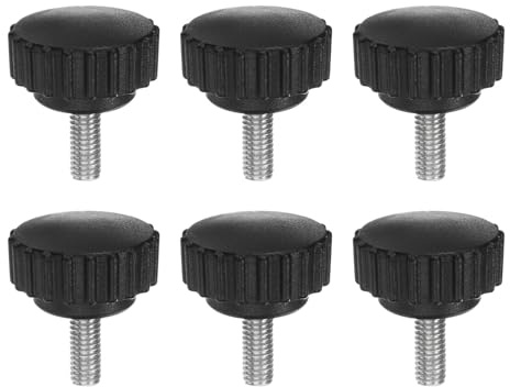 QUARKZMAN 6 Stück Rändelschraube M6 x 16mm Flügelschrauben mit Gewinde, Edelstahl 304 Knebelschraube 28 mm Rundkopf Klemmenschraube Klemmhebel Befestigungsschraube für Möbel Maschine