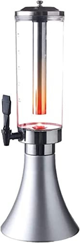CWCQGH Dispensador de Cerveza, dispensador de Torre de Cerveza, dispensador de Bebidas con Tubo de Hielo con luz LED, dispensador de Bebidas para Bar y Fiestas Familiares,Silver