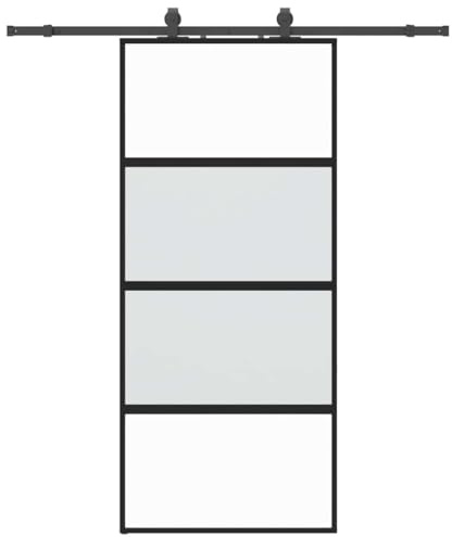 vidaXL Porte coulissante avec kit de quincaillerie Noir 90x205 cm, Porte coulissante sur Rail, Porte coulissante intérieure, Porte coulissante de Salle de Bain