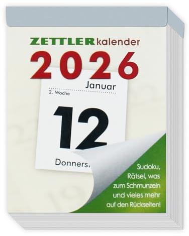 Tagesabreißkalender klein 2026 - Kalender; Tageskalender; Abreißer;