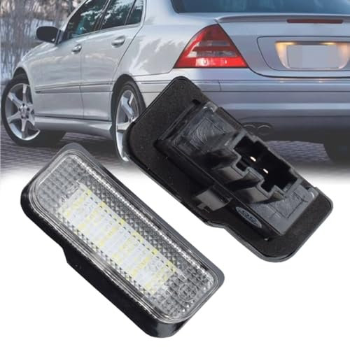 Kakulkomen 2 Stück weiße LED-Nummernschildbeleuchtung, Kennzeichenbeleuchtung für Auto für Benz C-Klasse S203 E-Class W211 S211 CLS-Class W219 SLK-Class R171-203-820-02-56, 211-820-07-56