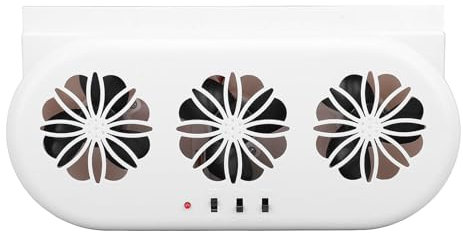 Solar Powered Vent Fan Solar Car Exhaust Fan USB Solar Powered Car Fan with 5000RPM Strong Wind Power for Car Office Home Ventilation (White)