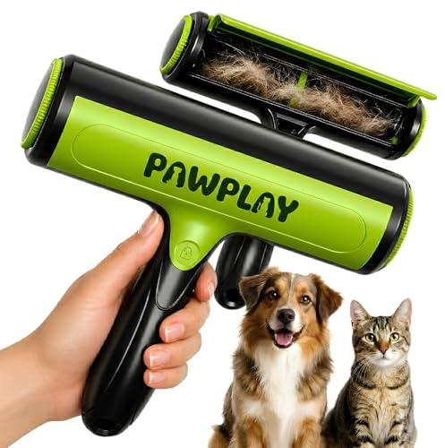 PAWPLAY Rodillo Quitapelos Mascotas – Quita Pelusas Ropa, Sofá, Cama, Alfombra y Coche – Removedor de Pelaje Perro y Gato – Reutilizable, Lavable, Sin Adhesivos