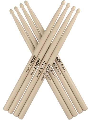 Drumsticks für Kinder, 30,5 cm, Ahornholz, Musikinstrument-Percussion-Zubehör, Drumsticks für Studenten, Anfänger (Ahornholz, 4 Paar)